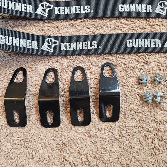 Lot of 4 Gunner Kennel Tie Down Strap 8' and Ruff Land Kennel Tie Down Bracket - Picture 9 of 11